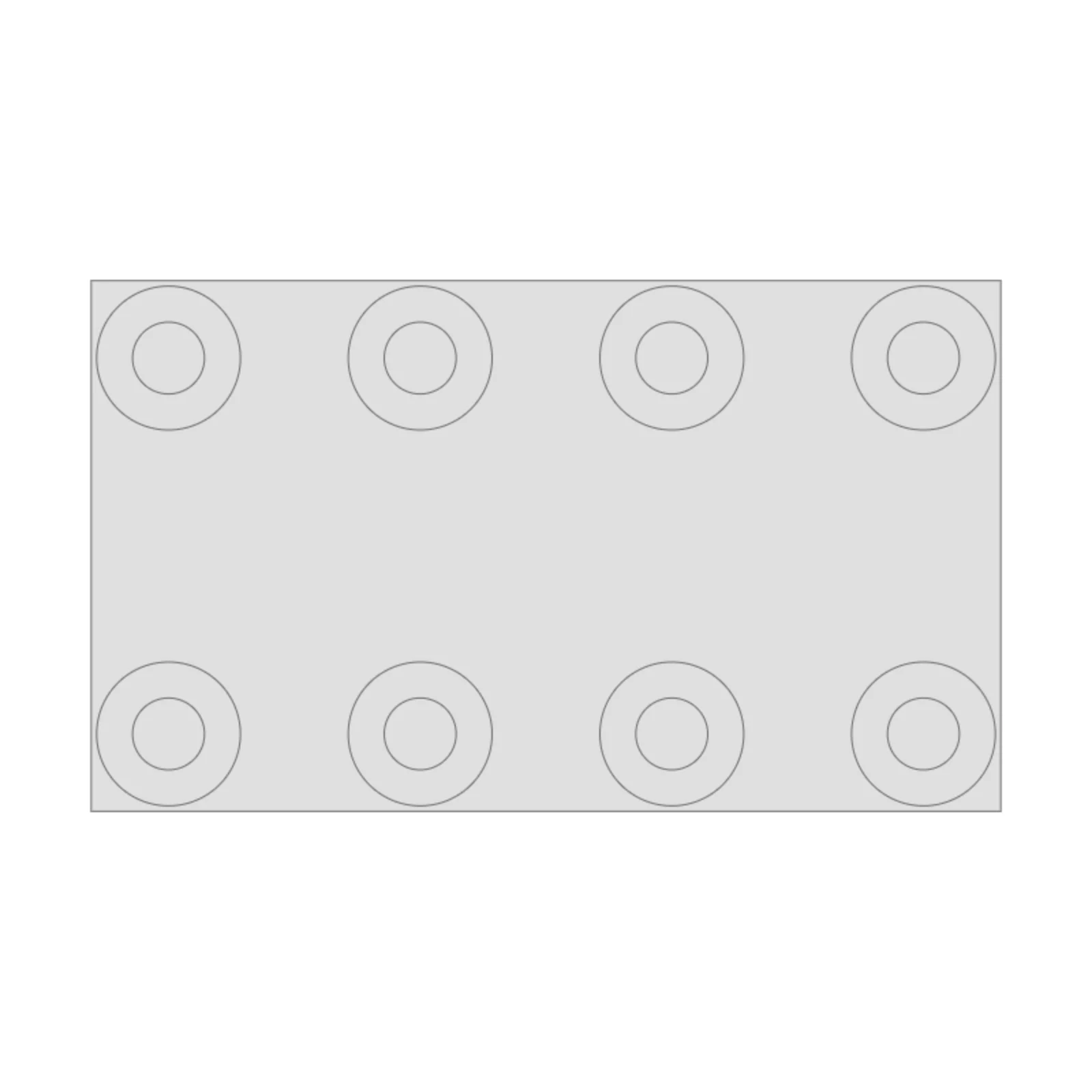 Cooktop 36" — 2D floor-plan symbol