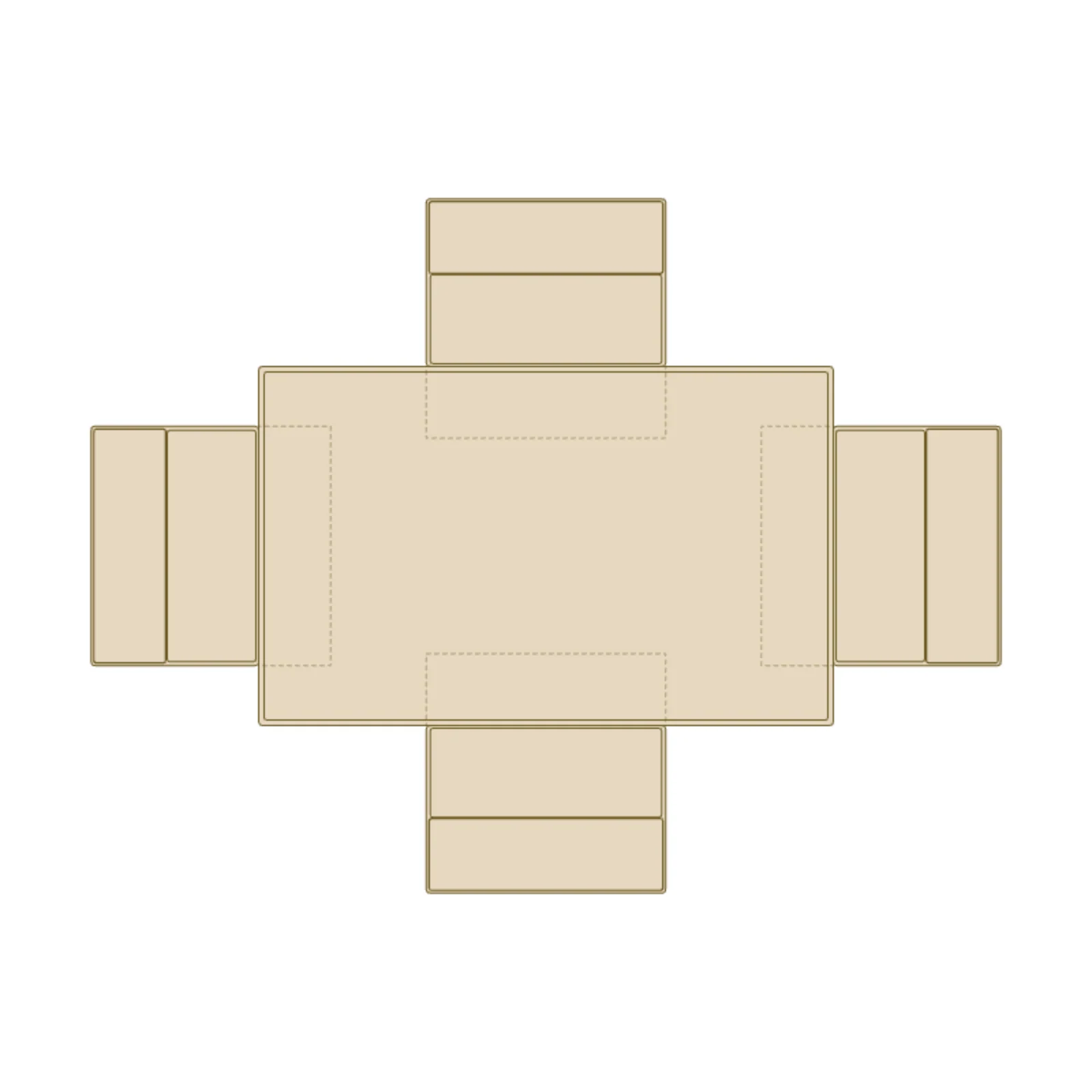 4-Chair Dining Set — 2D floor-plan symbol