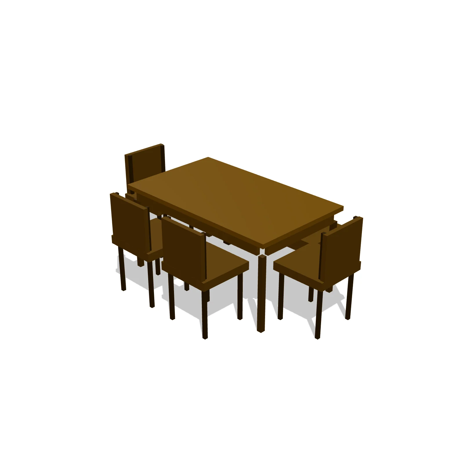 4-Chair + Bench Set — 3D preview