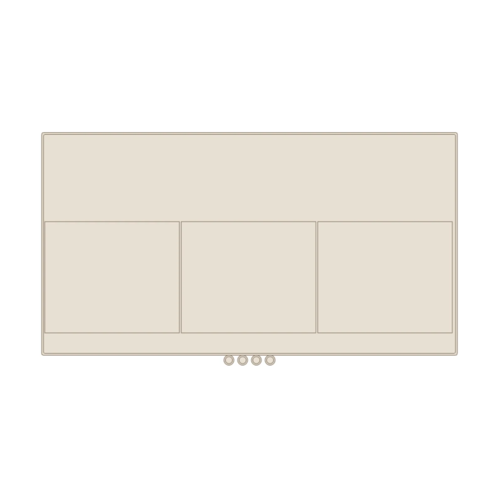 Island + 4 Stools — 2D floor-plan symbol