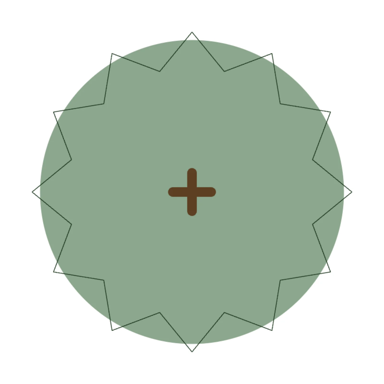 Large Evergreen — 2D floor-plan symbol