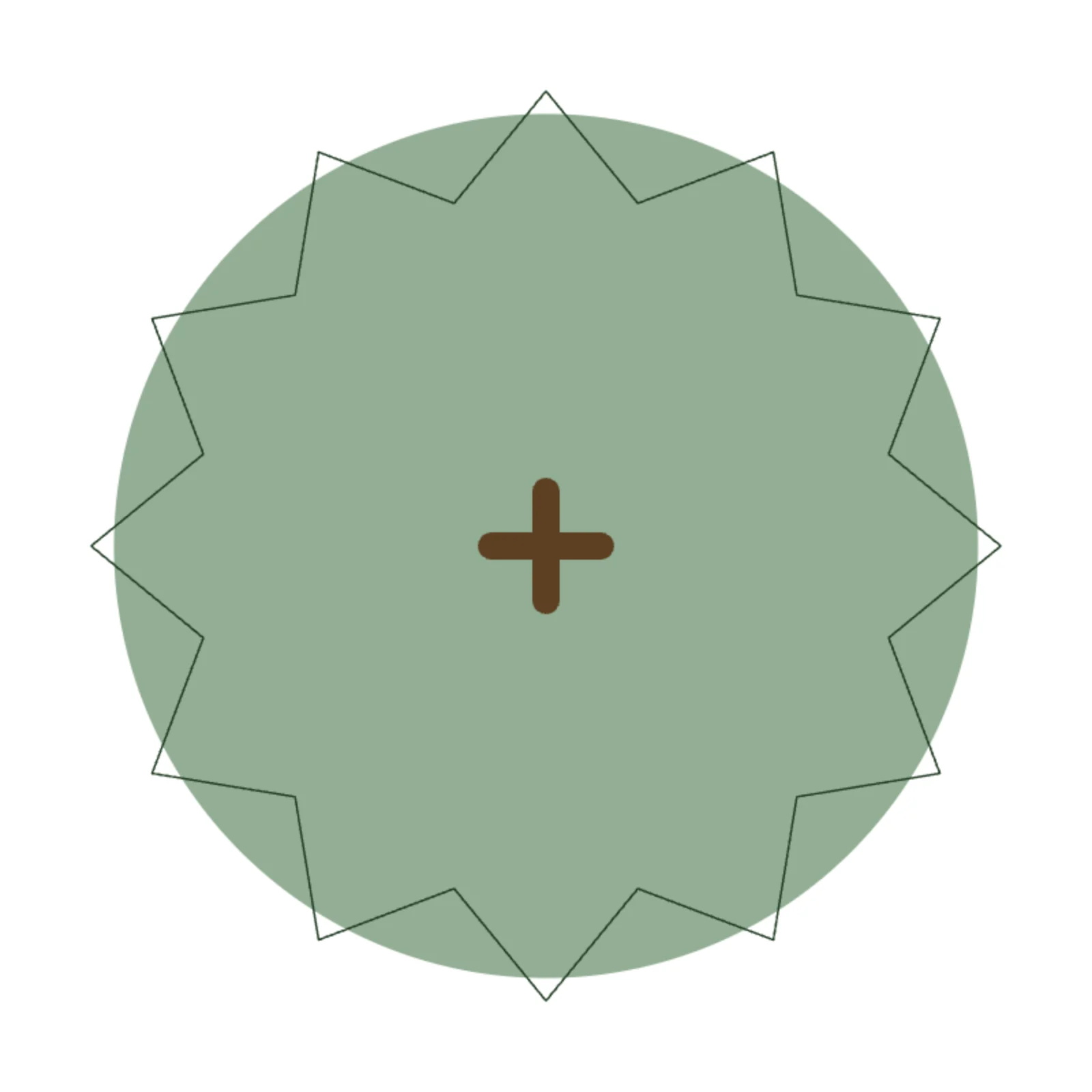 Small Evergreen — 2D floor-plan symbol