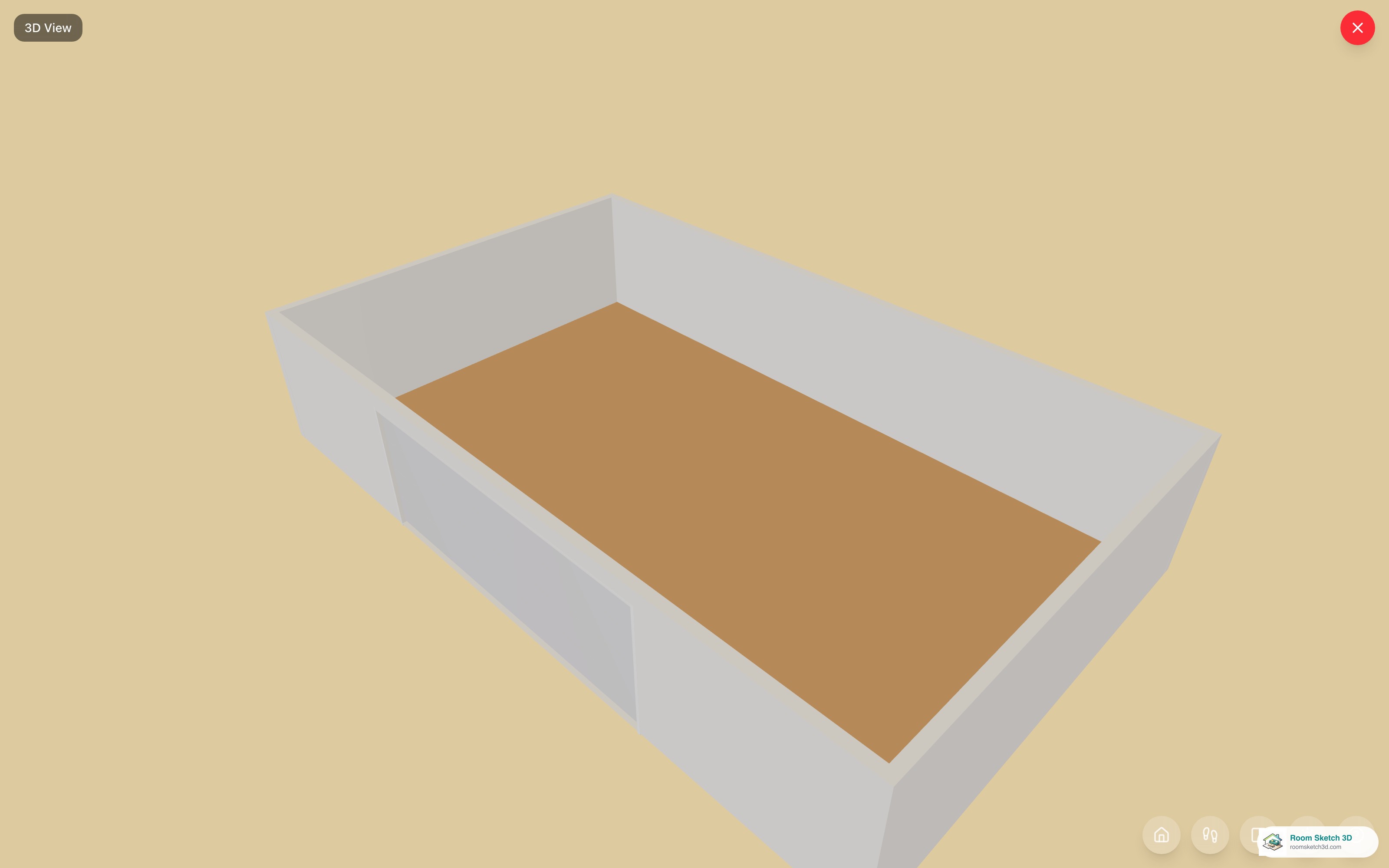 3D view of a single-door garage from the front exterior — one wide overhead-track door cut into the wall