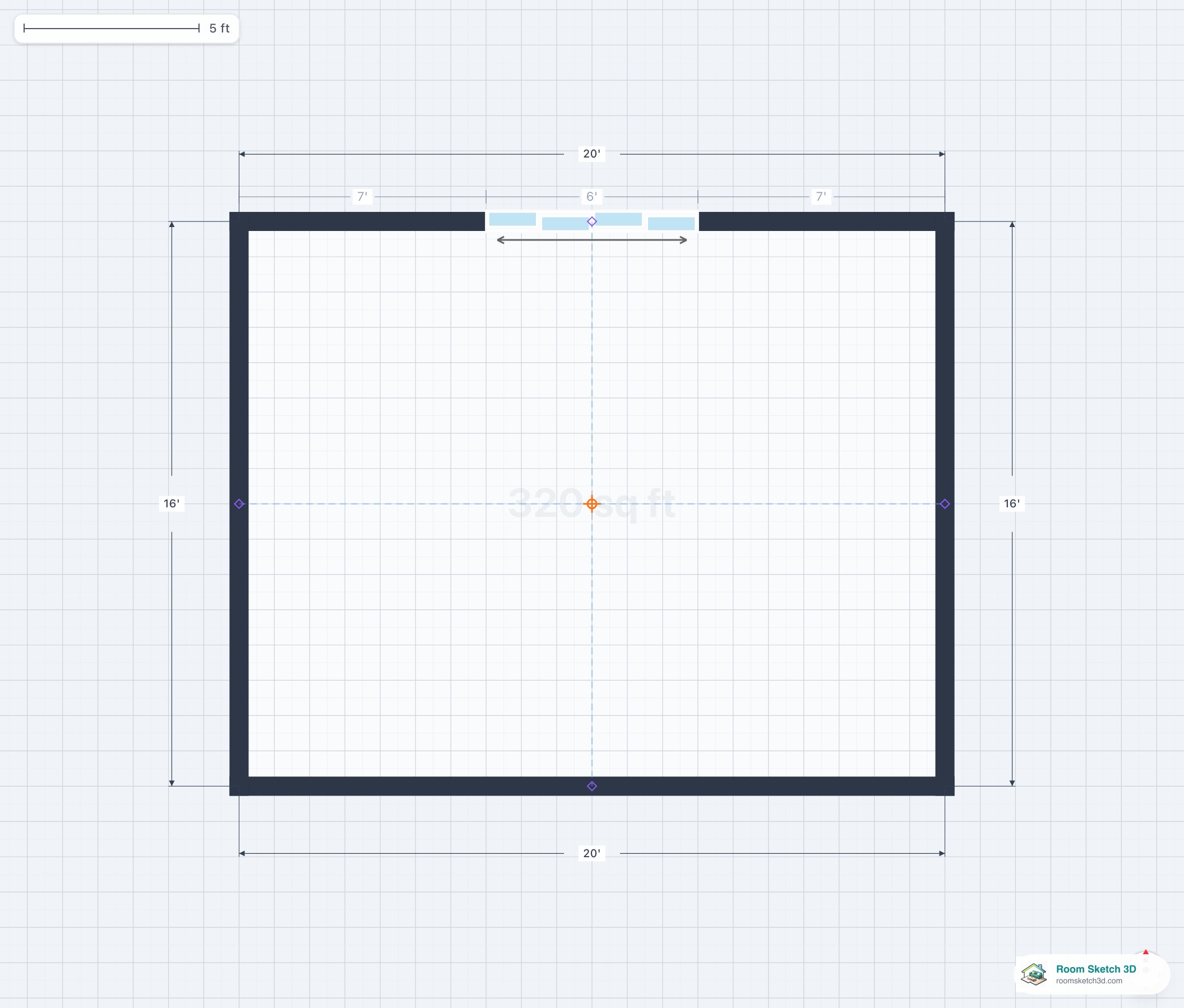Sliding glass door with 4 panels on a residential floor plan — OXXO configuration with two sliding center panels and two fixed outer panels